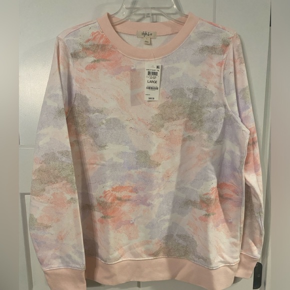 Style & Co cozy 2 pc sweat suit with jogger style pants.  Size L (12-14). NWT - Picture 2 of 9